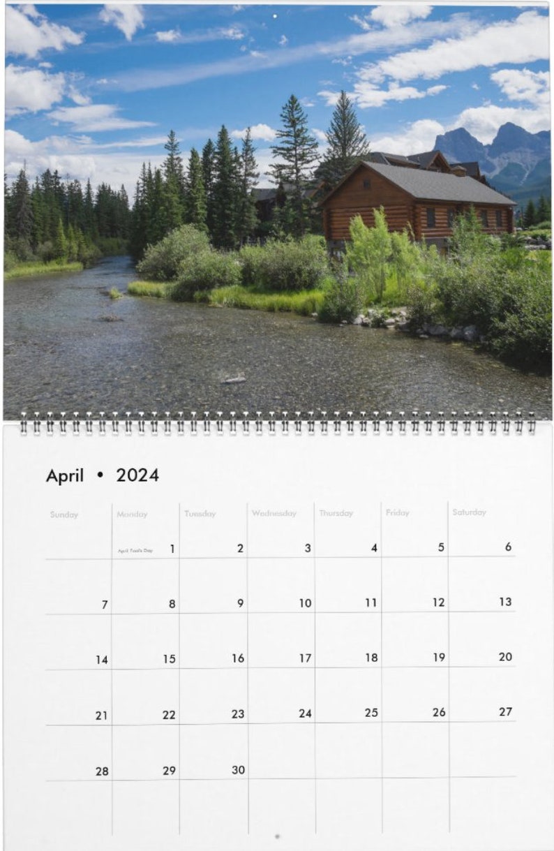 Log Cabin Whispers A Year of Rustic Retreats, Calendar 2924, Gift for