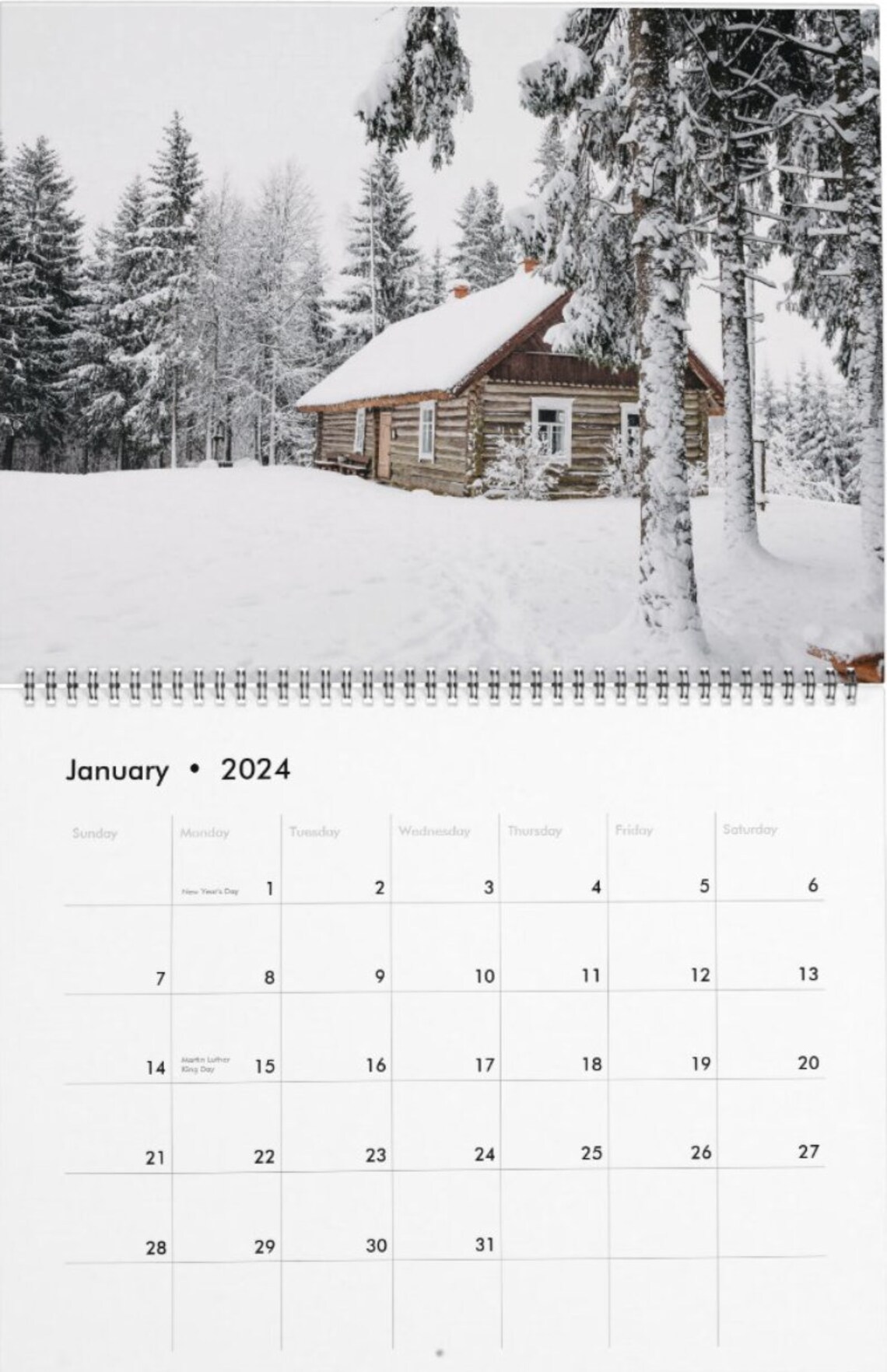 Log Cabin Whispers A Year of Rustic Retreats, Calendar 2924, Gift for