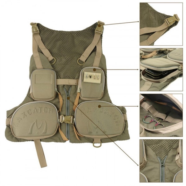 Deluxe Fly Fishing Vest,  Fly fishing Gear, Fishing Gear, Fly fishing apparel. River Vest, River Fishing,  Fly fishing vest