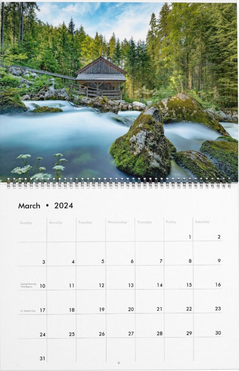 Log Cabin Whispers A Year of Rustic Retreats, Calendar 2924, Gift for
