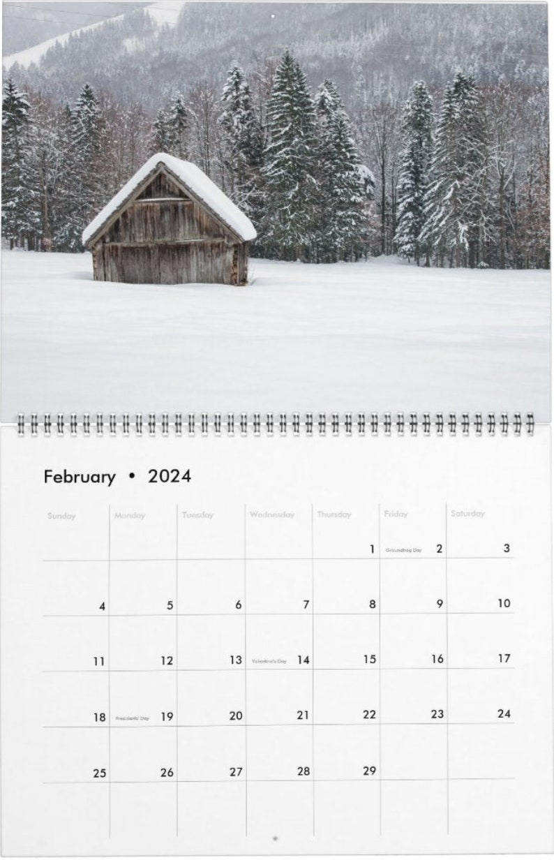 Log Cabin Whispers A Year of Rustic Retreats, Calendar 2924, Gift for