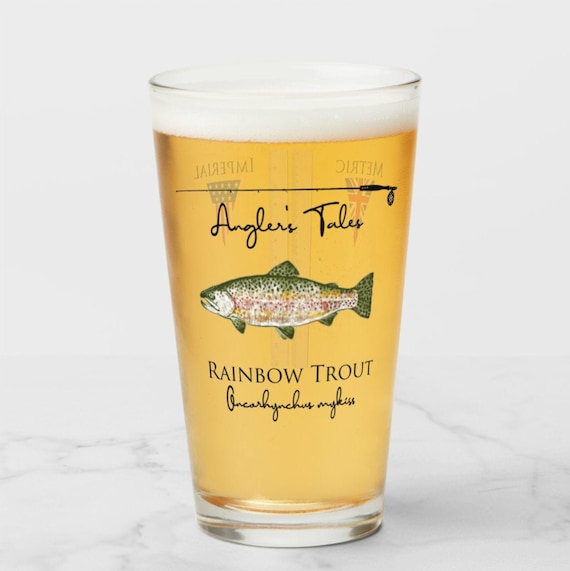 Angler's Tales, Beer Lover Gift, Fishing Gifts for Men, Guy Christmas Gift,  Personalize Pint Glasses, Blue Marlin, Fisherman Gift 
