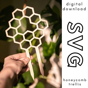 Honeycomb Trellis SVG, Glowforge Laser File, Trellis File, Digital Download, Laser Cut File, Plant SVG, Plant Download