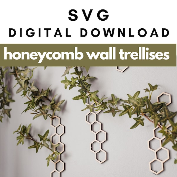 Honeycomb Wall Trellis SVG, Archivo láser Glowforge, Archivo Trellis, Descarga digital, Archivo cortado por láser, Planta SVG, Descarga de plantas