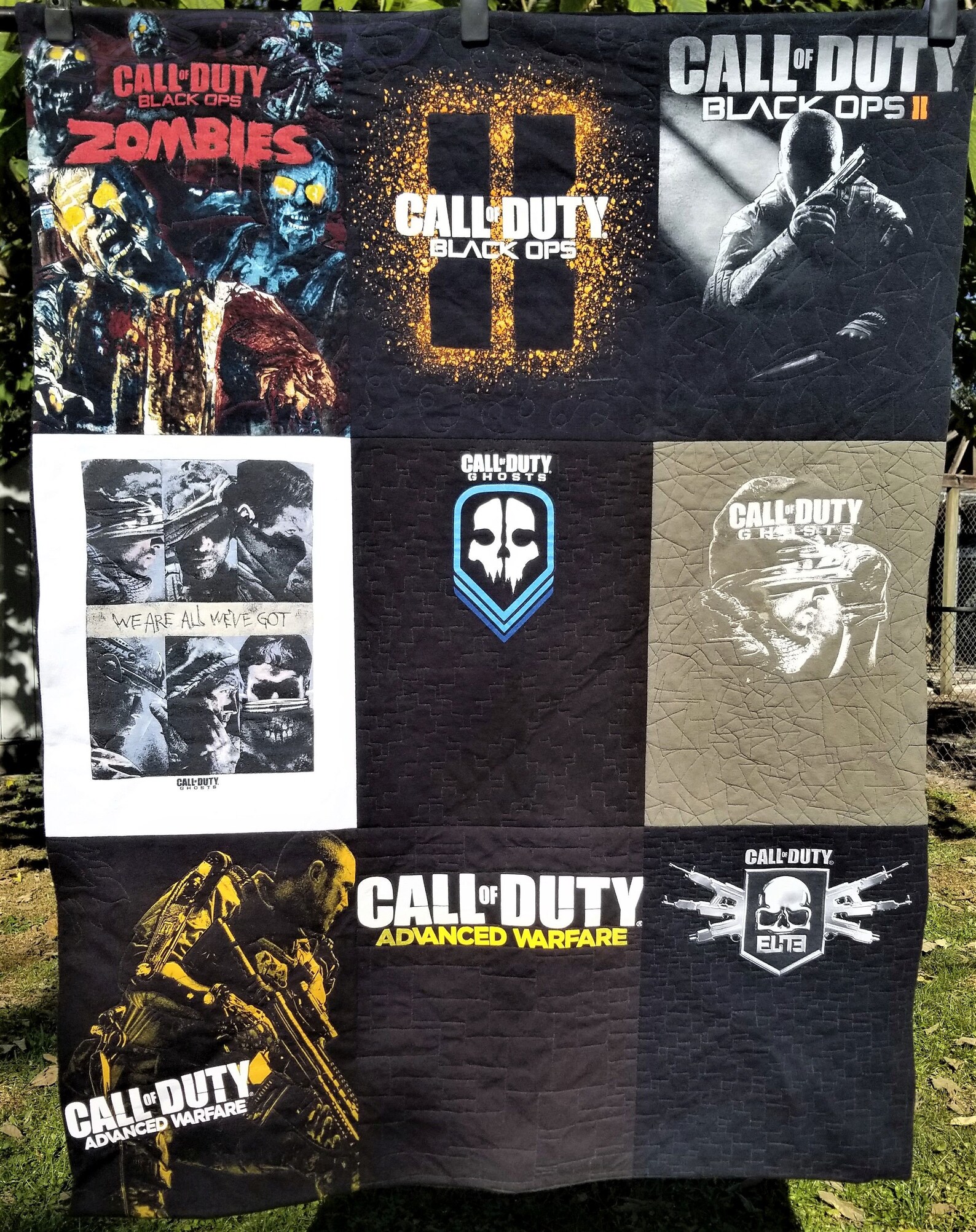 Call of Duty t-shirts made into a quilt. Video Game decor made | Etsy