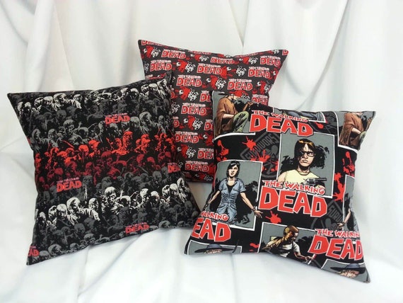 The Walking Dead Comic Fabric Made Into A Throw Pillow Cover Etsy