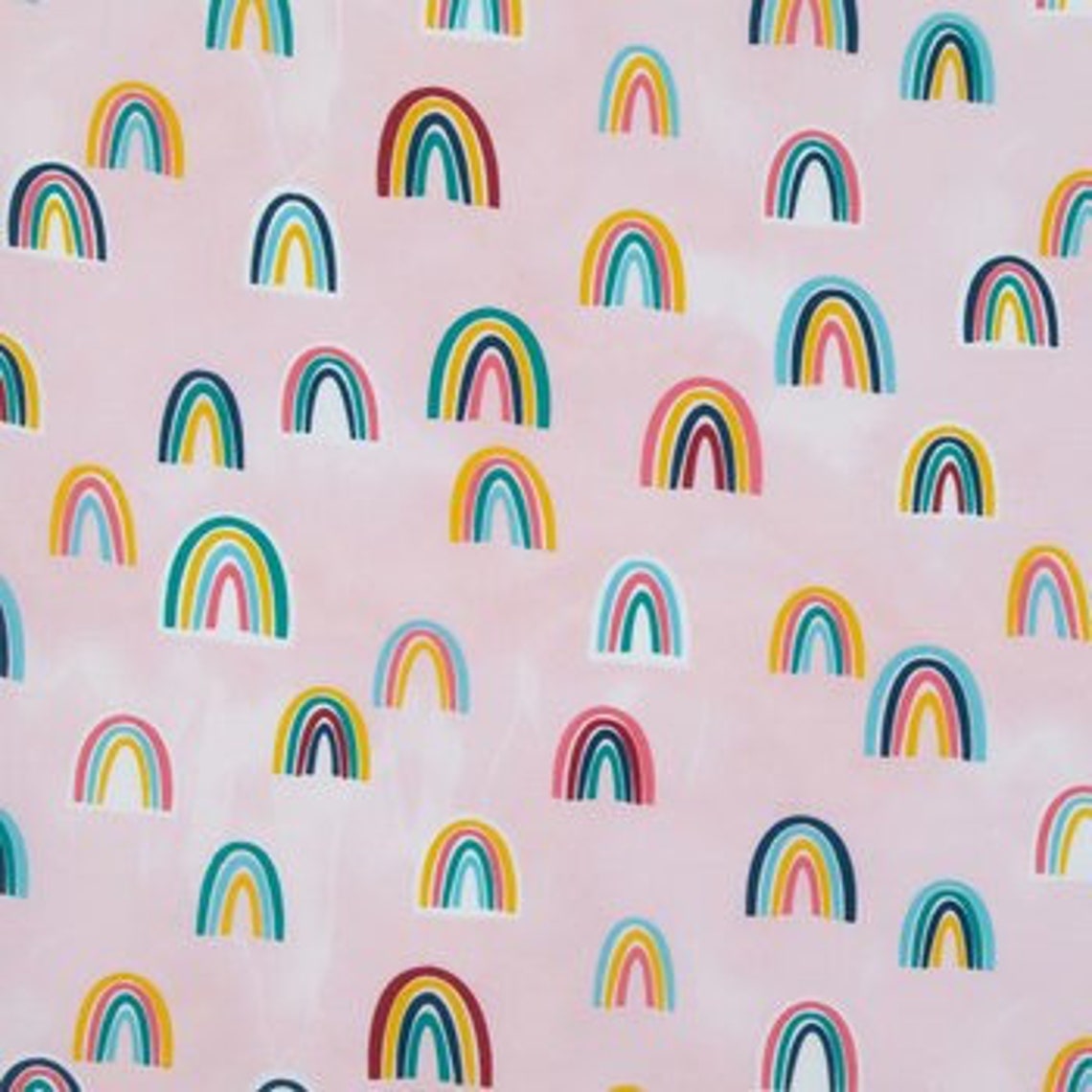 Rainbow fabric Rainbow fabric by the yard Rainbow cotton Etsy