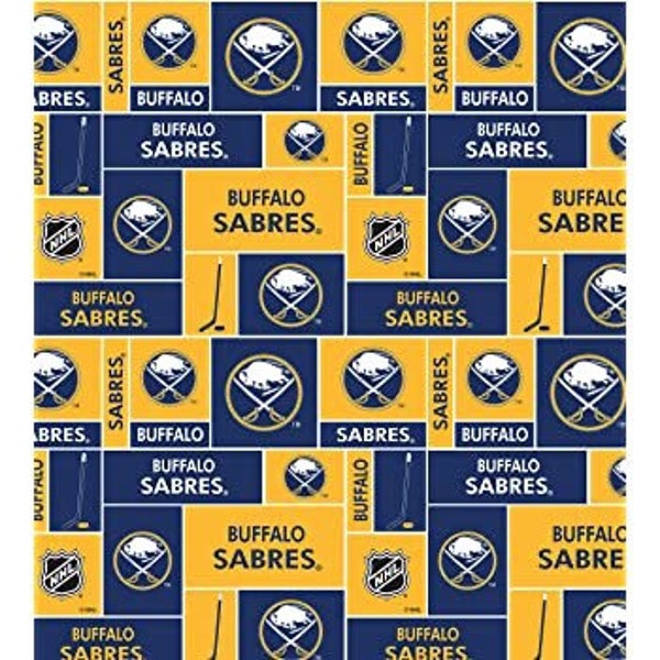 Buffalo Sabres fabric, Buffalo Sabres fabric by the yard, NHL material, Buffalo Sabres cotton fabric