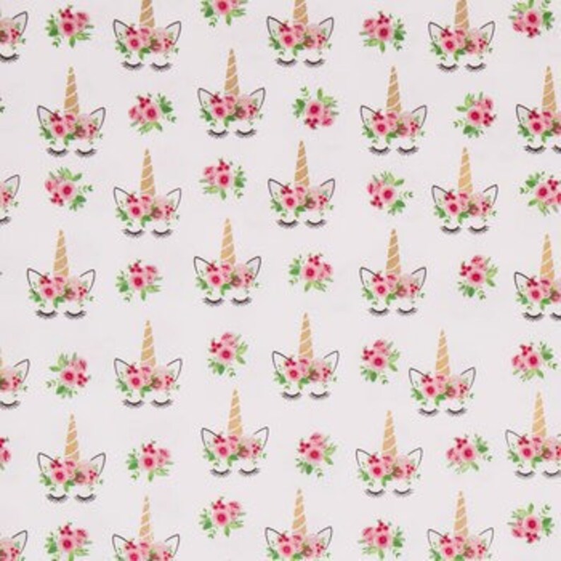 Unicorn Fabric Unicorn Fabric by the Yard Unicorn Cotton Etsy