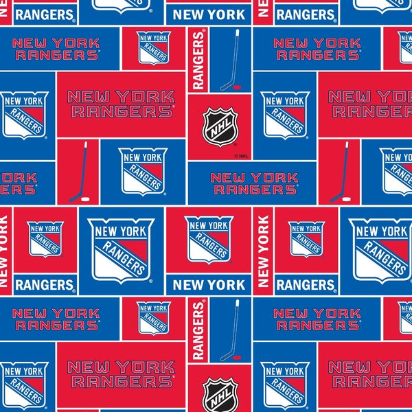 New York Rangers fabric, New York Rangers fabric by the yard, MHL material, NY Rangers cotton fabric