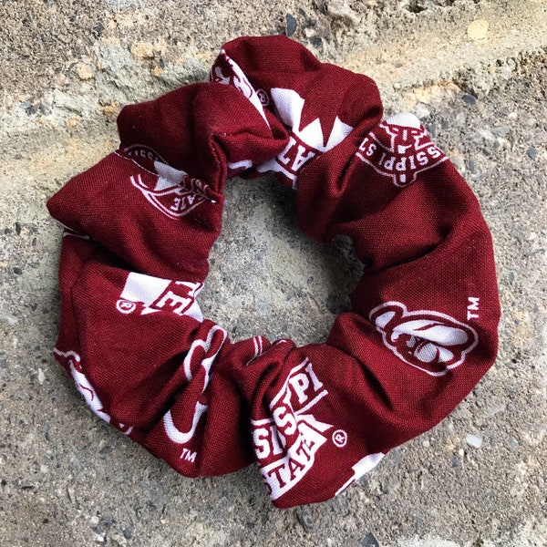 Mississippi State university scrunchie, Mississippi state scrunchies, Mississippi state hair tie, Mississippi state gift