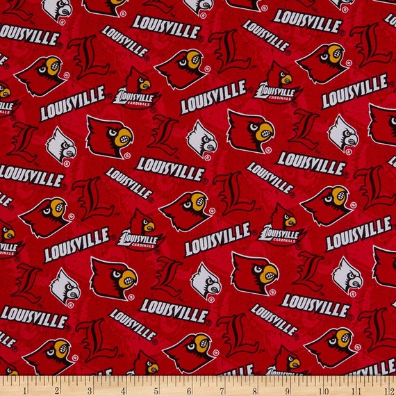 University of Louisville fabric, University of Louisville fabric by the  yard, University of Louisville material