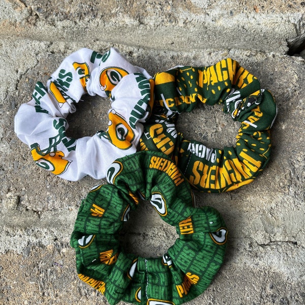 Green Bay Packers scrunchie, Packers scrunchies, Green Bay Packer's hair accessories, Green Bay Packers gift