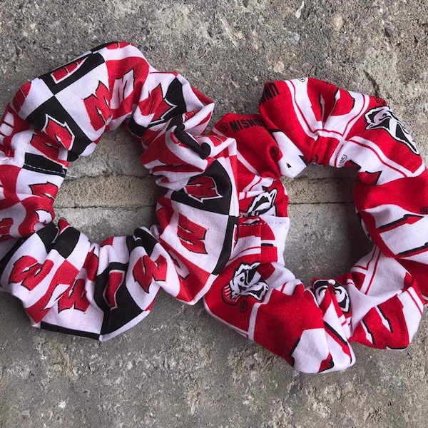 University of Wisconsin scrunchie, University of Wisconsin scrunchies, Winsconsin hair tie, University of Wisconsin gift