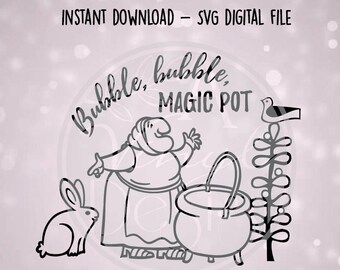 SVG Digital File - Strega Nona - Bubble Bubble Magic Pot