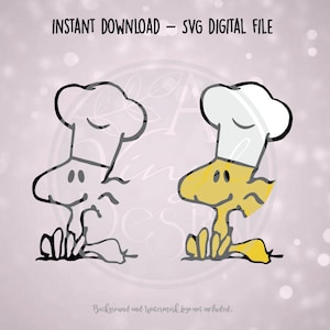 SVG Digital File - Woodstock Chef - Includes one color design AND three color design