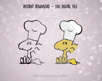 SVG Digital File - Woodstock Chef - Includes one color design AND three color design