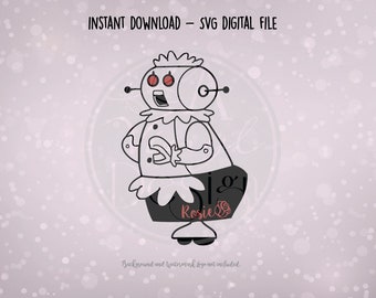 SVG Digital File - Rosie Robot | One and Two color option included