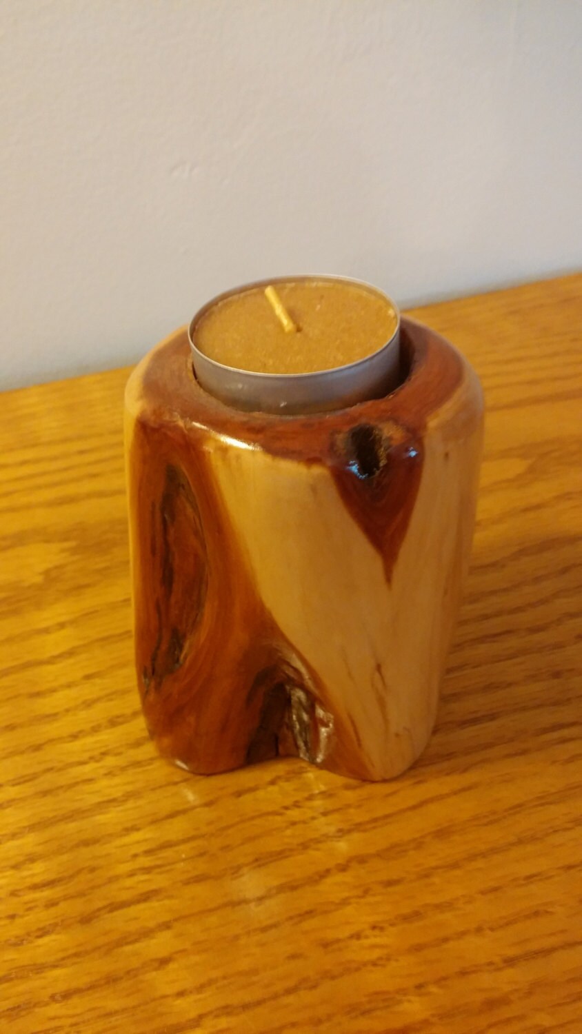 Wood Candle Holder Etsy