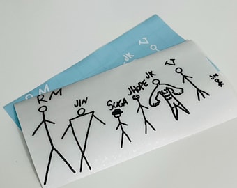 BTS Stick Family Car Decal: Jungkook Inspired Art