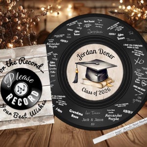 Signed Vinyl Record Guestbook - Graduation Party Decor, Class of 2026