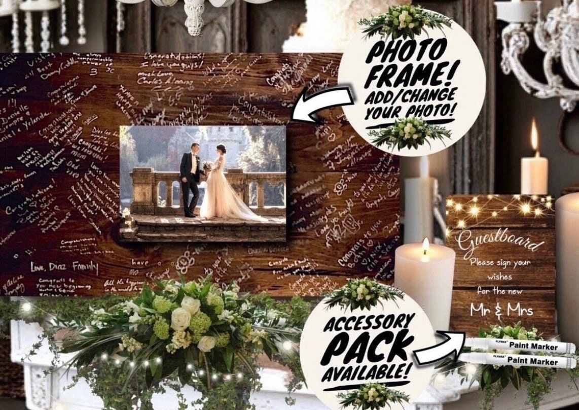 Wooden Polaroid Instax Guest Book Wedding Photo Album Custom