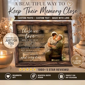 Personalized Memorial Photo Sign | Custom Remembrance Plaque, Sympathy Gifts
