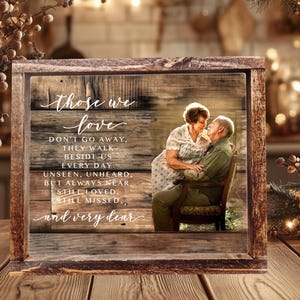 Memorial Photo Gift Picture Frame Sympathy Gift Loss of Husband Wife Loss of Dad Mom Custom  Photo Loss of Loved  One Wood Frame Photo Gift