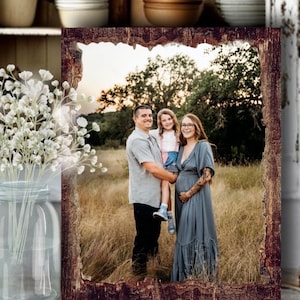 Custom Photo on Wood, Personalized Wedding Gift for Couple, Photo Decor for Rustic Wedding 5th Anniversary Gift Wood Picture Frame