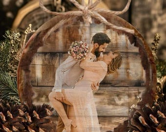 Custom Photo Ornament: Rustic Christmas Tree Decor