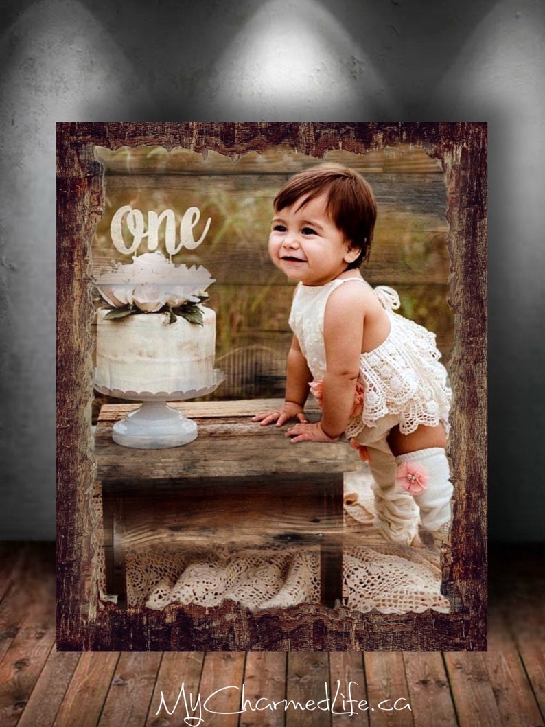 Rustic Wood Photo on Wood Pallet Photo Transfer to Wood Gift Wood Photo Wood Sign Wood Art Fifth Anniversary Picture Wedding Photo Gift image 6