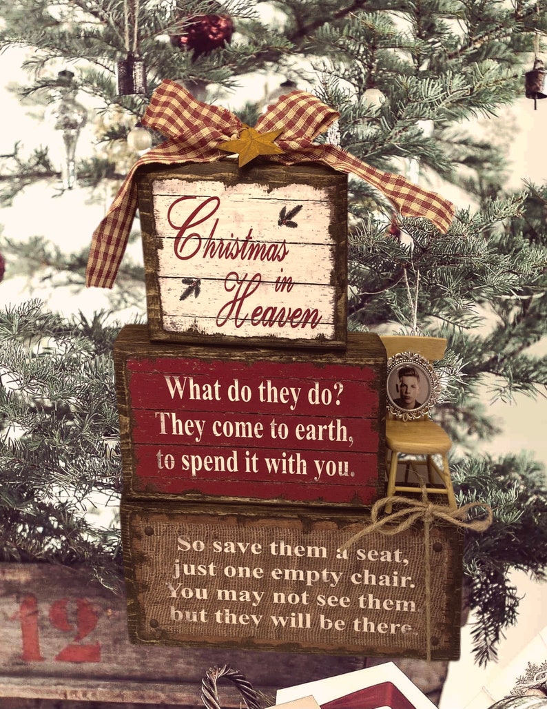 Christmas in Heaven Save a Seat Stacking Block Sign/Loved