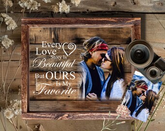 Custom Wood Photo Sign: Personalized Wedding Keepsake - Rustic Decor
