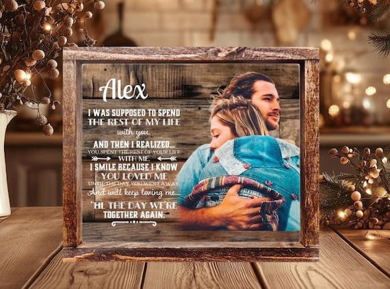 Personalized Memorial Photo Frame: Loss of Husband/Wife Sympathy Gift
