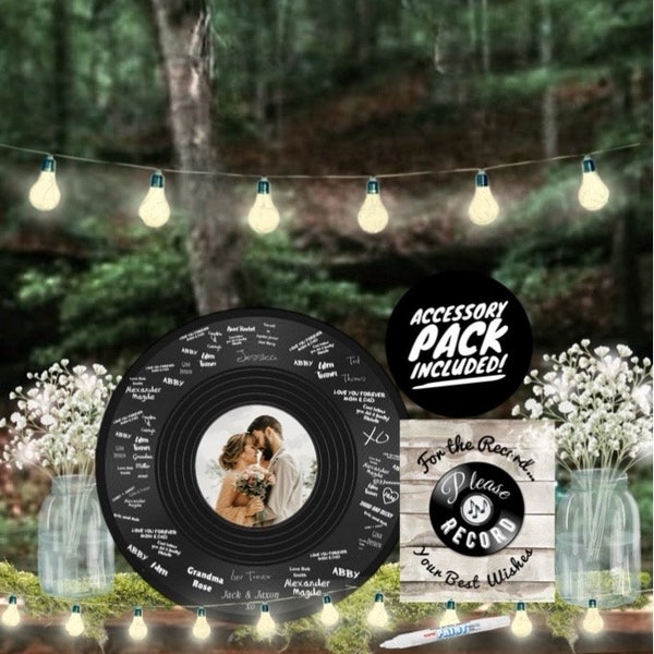 Wedding Guest Book Alternative Wedding Guest Book Idea, Custom Record Guest Book Vinyl Record Guest Book, Birthday Guestbook, Personalized