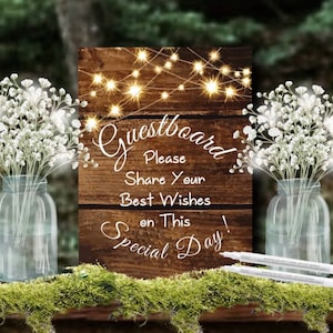 WOOD Guest Board Wedding Decor Wood Photo Guest Book Sign Alternative Guestbook Signing Board Wedding Decor Wood Photo Wedding Photo Gift image 3