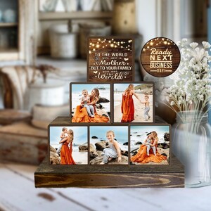 Mothers Day Gift for Mom Stacking Photo Blocks Set Photo Gift Wooden Photo Block Photo on Wood Wooden Block With Picture Personalized Photo