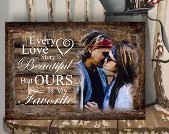 Custom Wood Photo - Personalized Photo Decor for Rustic Wedding 5th Anniversary Gift Wedding Gift for Couple Boyfriend Gift Girlfriend Gift