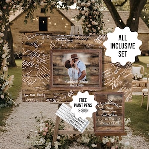 Wedding Photo Guest Book Alternative: Wood Signing Board