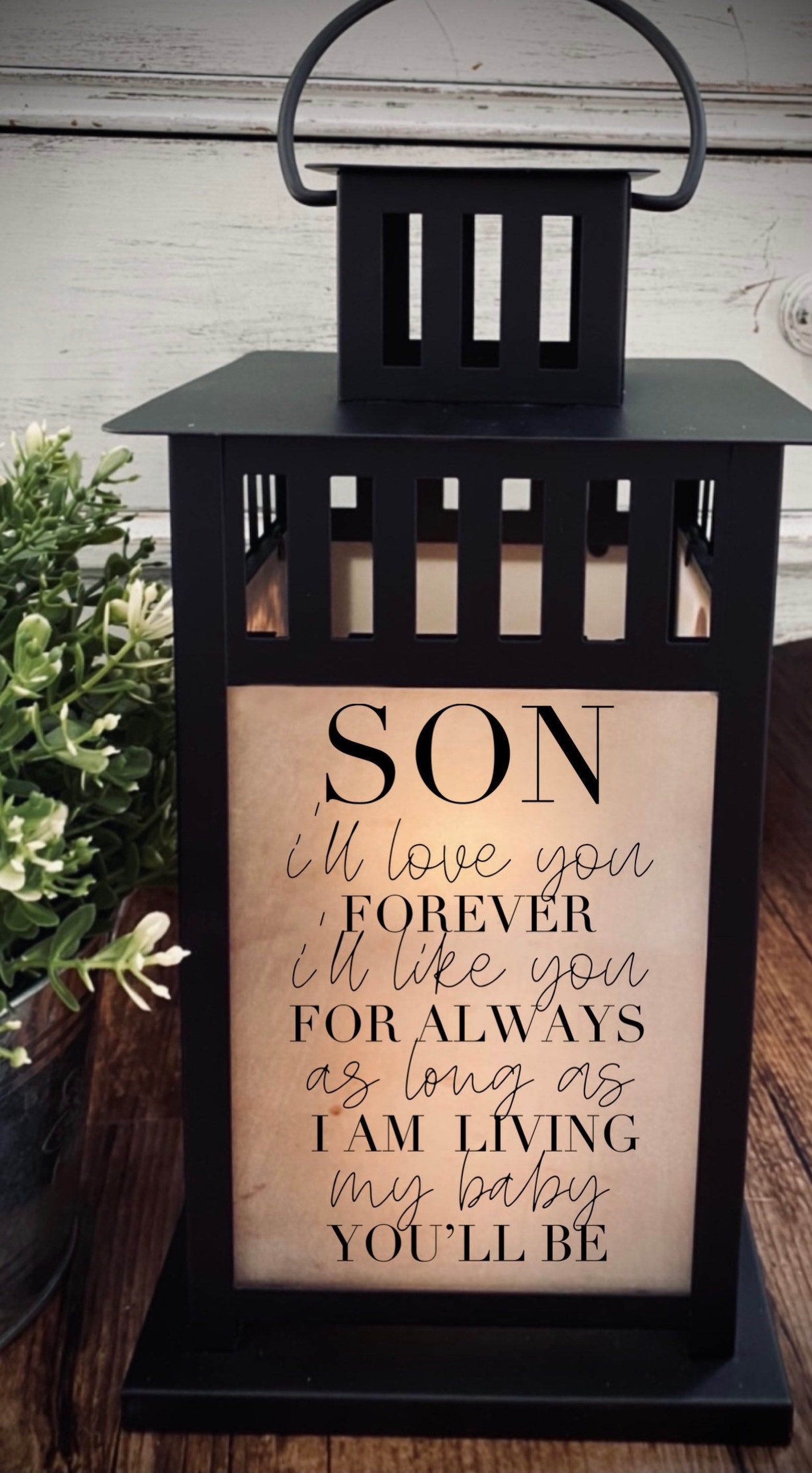 A Memorial Gift for Loss of Son Custom Lantern Photo Gift Etsy