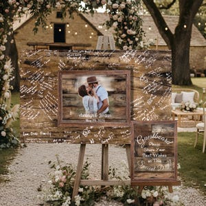 Wedding Photo Guest Book Alternative: Wood Signing Board