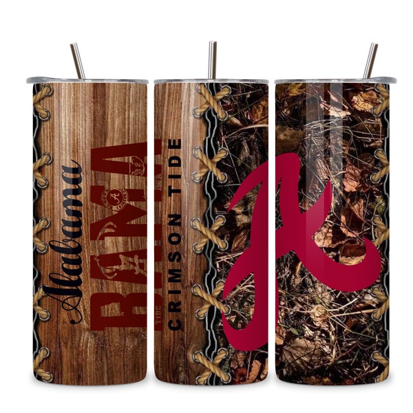 Digital PNG Alabama Roll Tide and Camouflage Tumbler Wrap