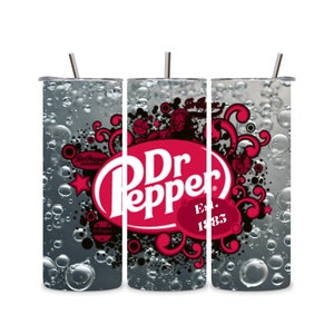 Digital PNG Dr. Pepper med bubblor bakgrund Tumbler Wrap