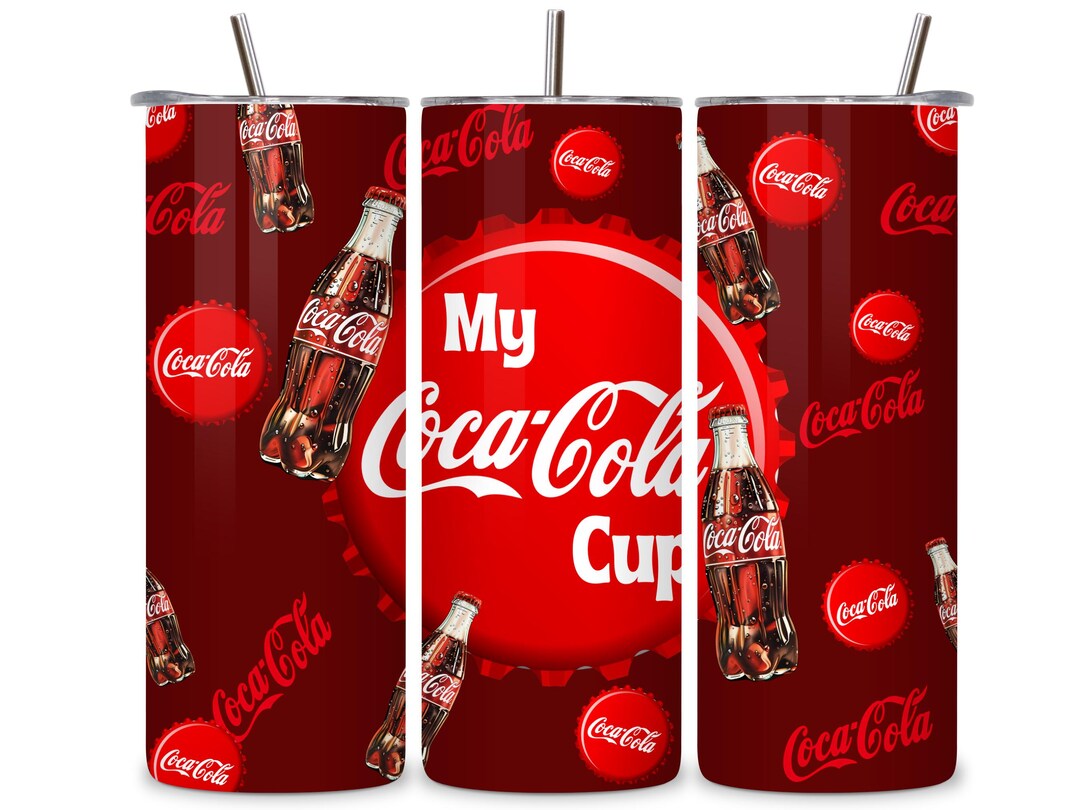 Coca-cola Tumbler Wrap: Red Bubbles Design (digital PNG) - Etsy