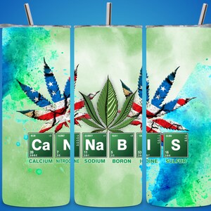 Digitale png-bestand "Cannabis met potbladeren met Amerikaanse vlag. ontwerp Tall Skinny 20oz Tumbler Wrap
