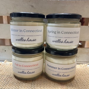 Seasons of Connecticut Candles - Set of 4 12oz Jars