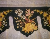 Antique Needle Point With Beaded Details Unused Valance Pillow Bench Handmade