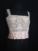 VOLUP Rare Gossard Edwardian 1910s Ecru Lace & Pink Silk Bralette / Camisoles / Corset Cover / Rosettes / early 1900's 1910s / Plus Size 