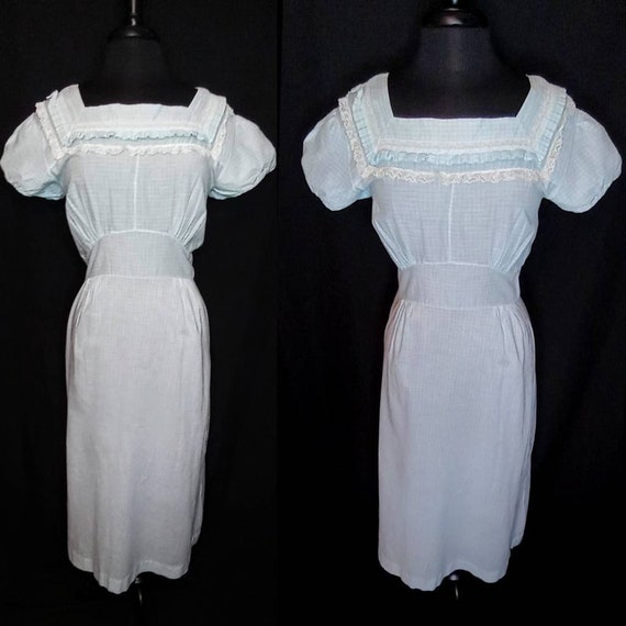 VOLUP 1940's Summer Light Cotton Maxi Dress / Nig… - image 2