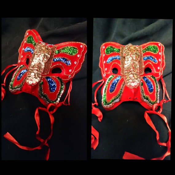 Sculpted 3D Butterfly Masquerade Mask /Vintage Co… - image 4